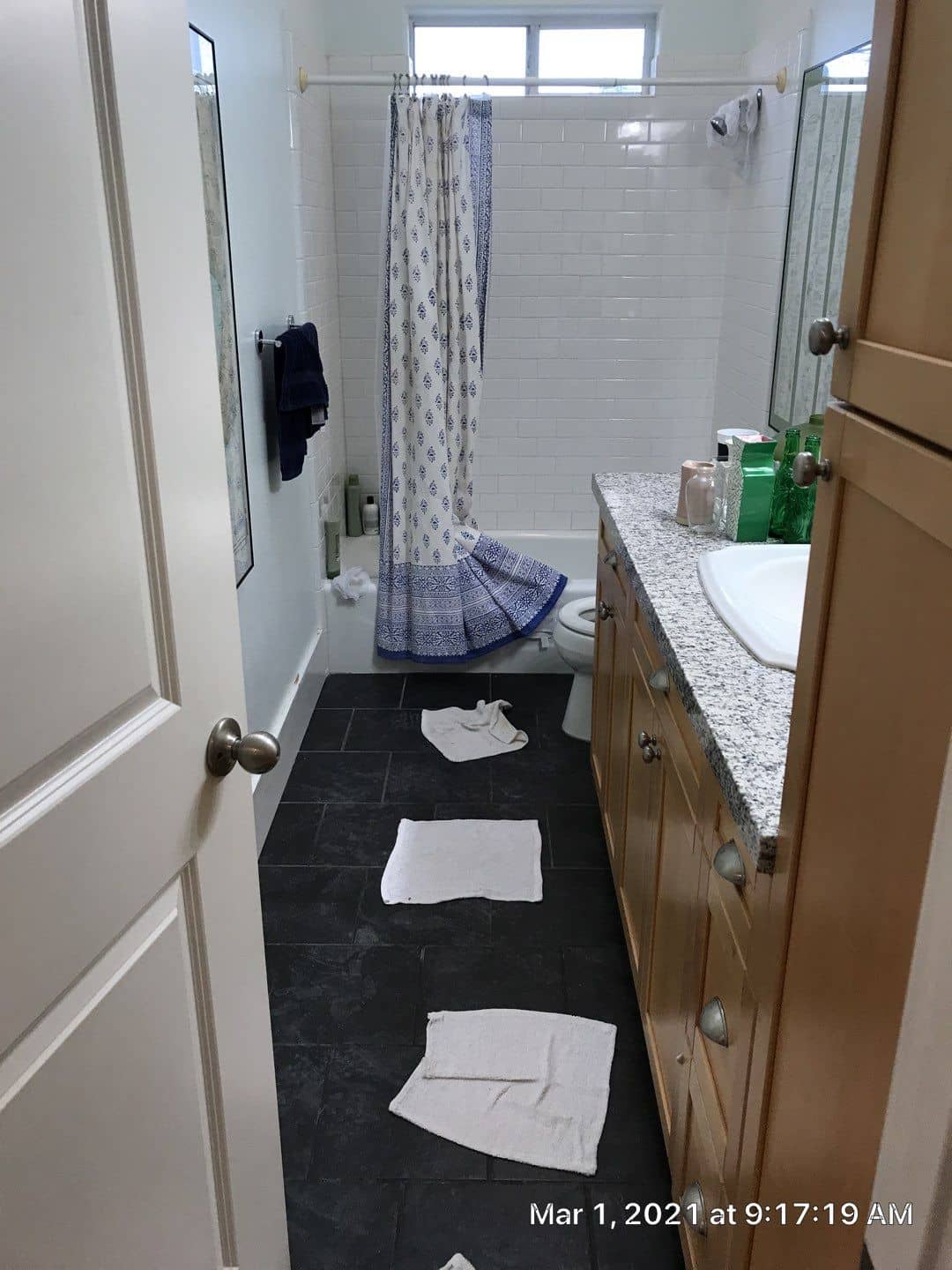 Bathroom Renovation before work by CDG Restoration & Construction in the Austin, TX area